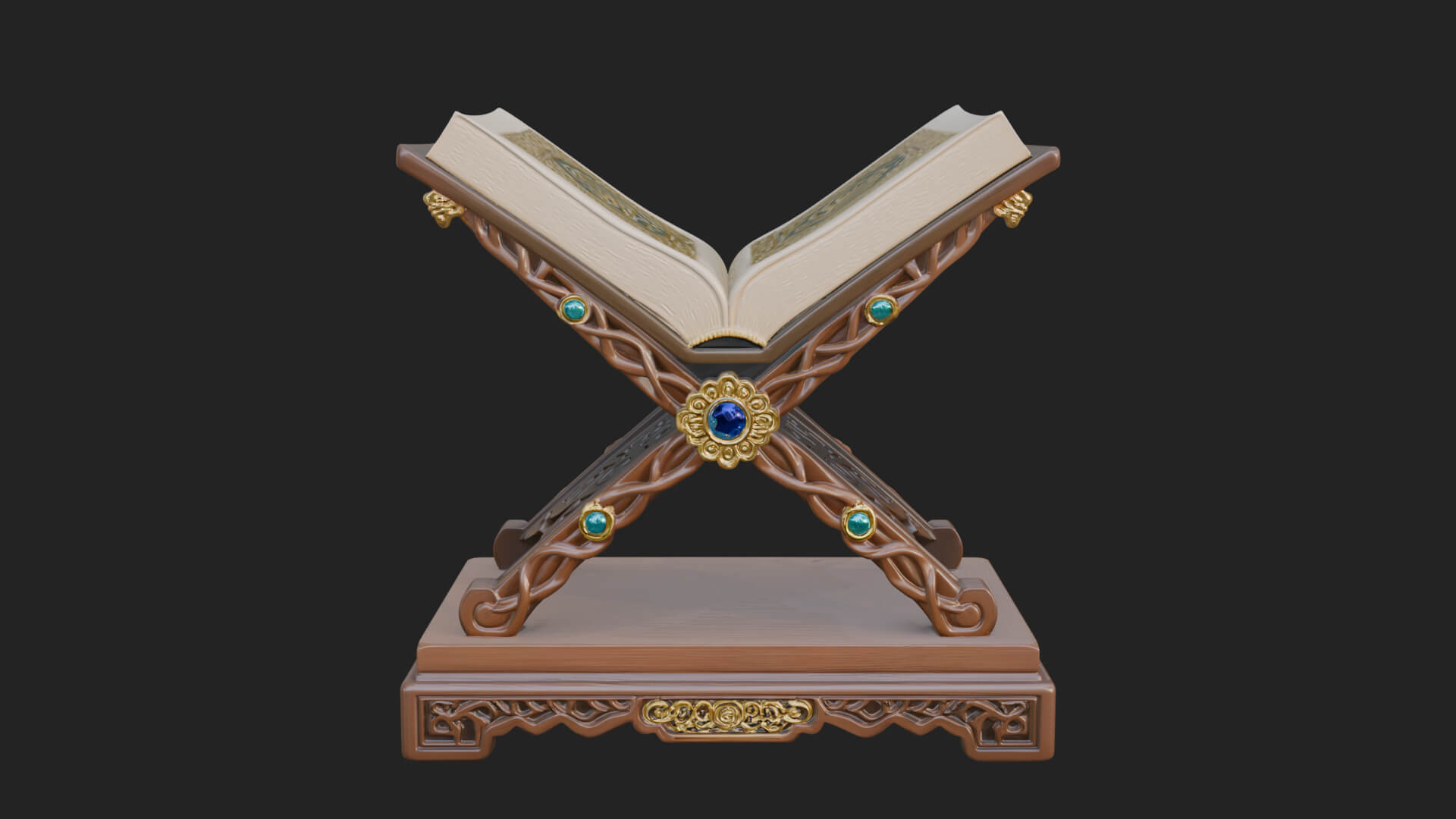 Holy Book Rehal Stand Model Design 4 3D Print Model 3D Model