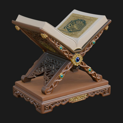 Holy Book Rehal Stand Model Design 4 3D Print Model