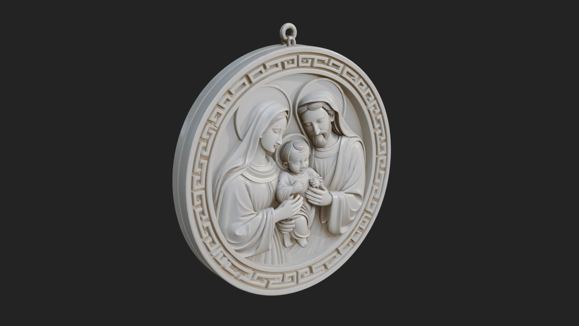 Holy Family Oval Relief Plaque Design 3 3D Print Model 3D Model