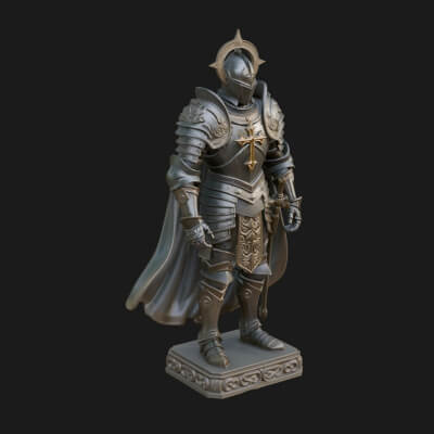 Holy Knight Statue Design 1 3D Print Model
