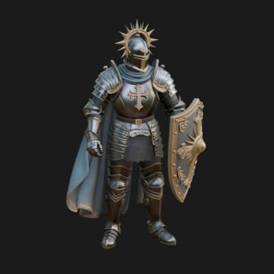 Holy Knight Statue Design 2 3D Print Model