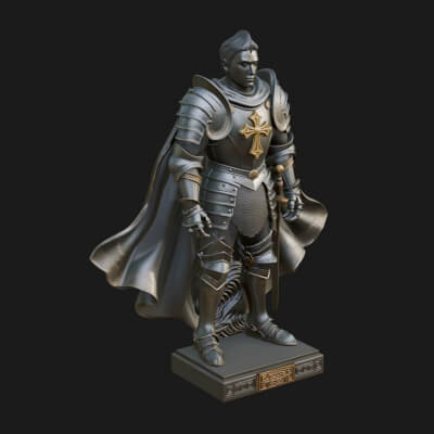 Holy Knight Statue Design 3 3D Print Model