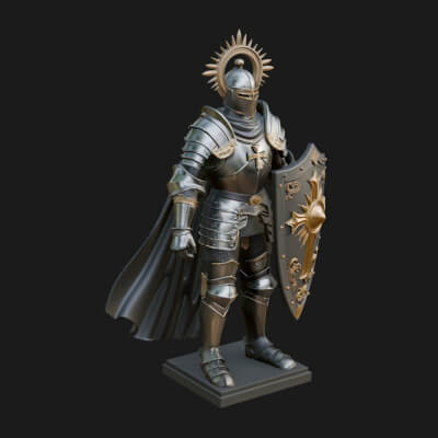 Holy Knight Statue Design 4 3D Print Model