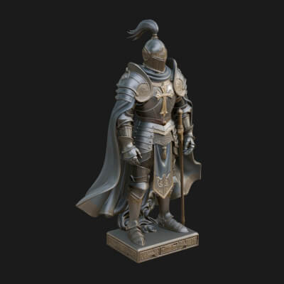 Holy Knight Statue Design 5 3D Print Model