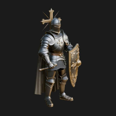 Holy Knight Statue Design 6 3D Print Model