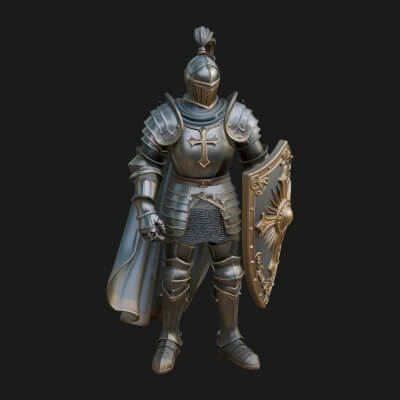 Holy Knight Statue Design 7 3D Print Model