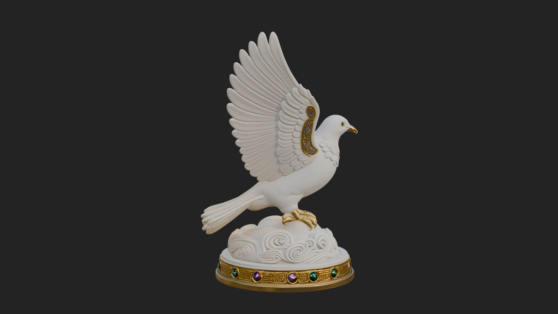 Holy Spirit Dove Statue Design 1 3D Print Model 3D Model