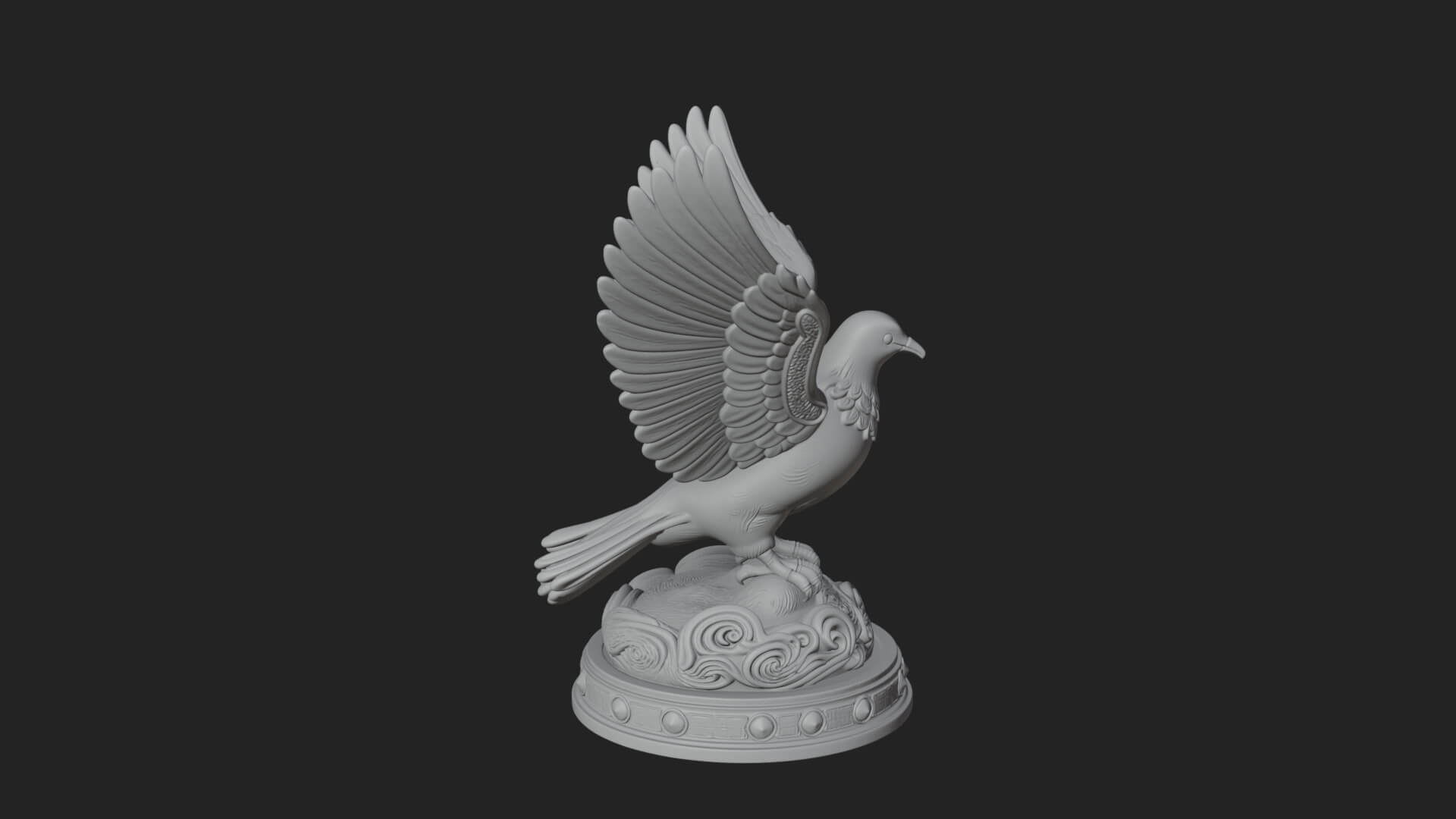 Holy Spirit Dove Statue Design 1 3D Print Model 3D Model