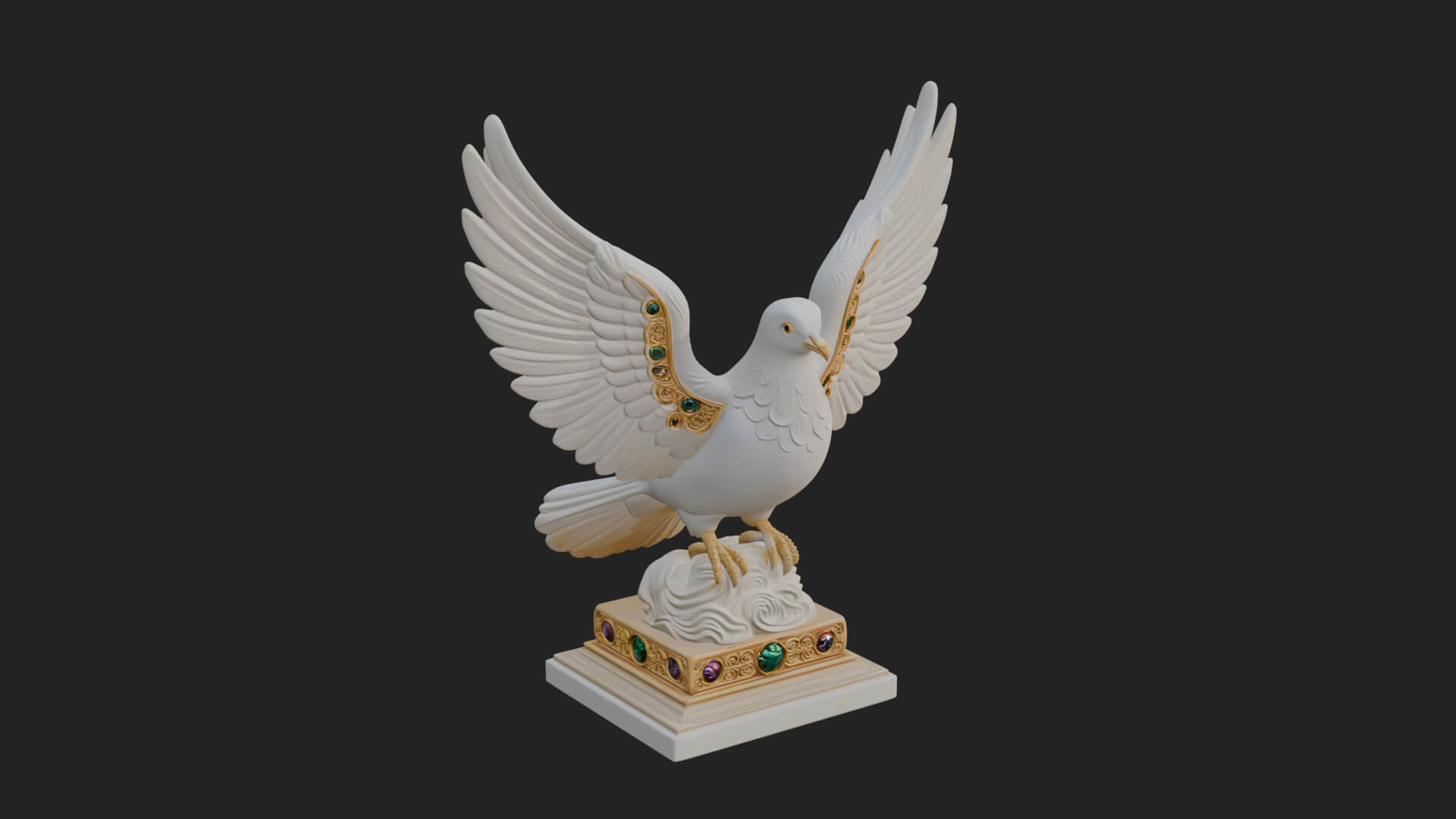 Holy Spirit Dove Statue Design 3 3D Print Model 3D Model
