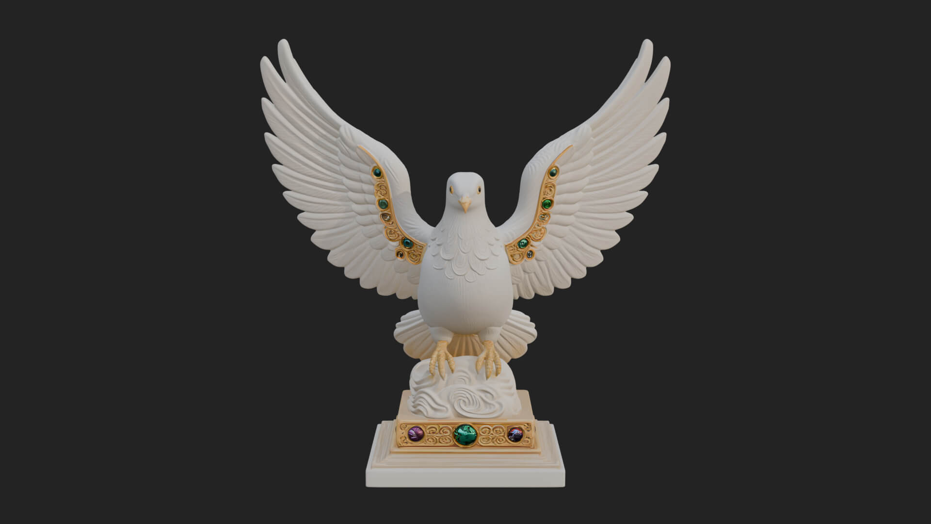 Holy Spirit Dove Statue Design 3 3D Print Model 3D Model