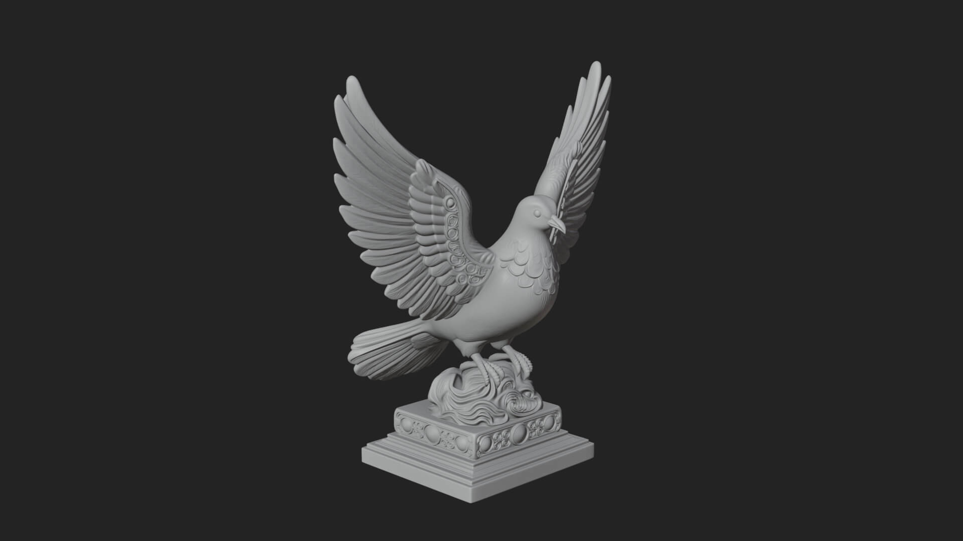Holy Spirit Dove Statue Design 3 3D Print Model 3D Model