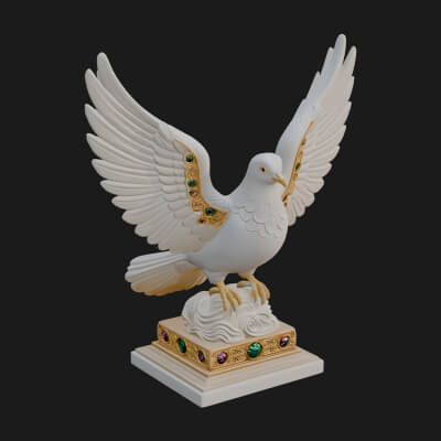 Holy Spirit Dove Statue Design 3 3D Print Model