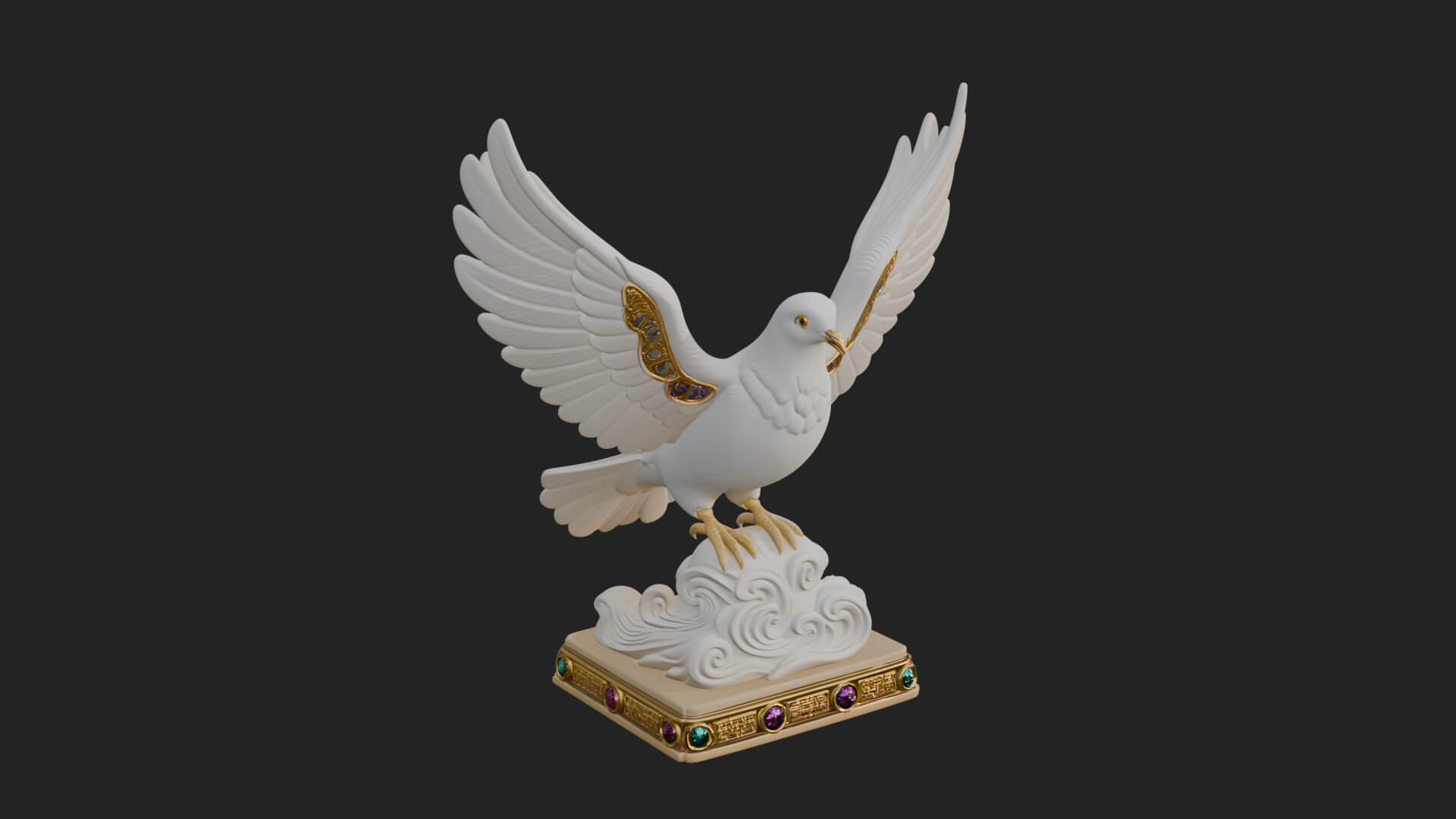 Holy Spirit Dove Statue Design 4 3D Print Model 3D Model