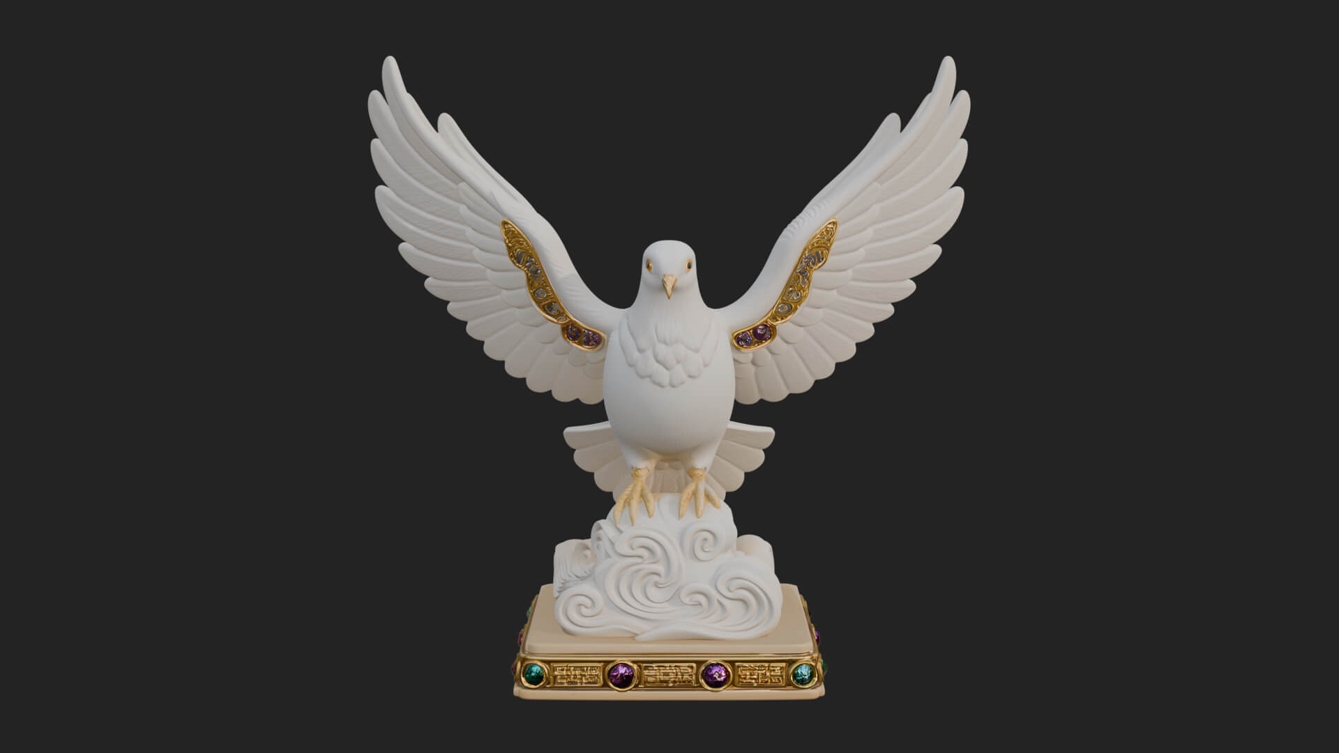 Holy Spirit Dove Statue Design 4 3D Print Model 3D Model