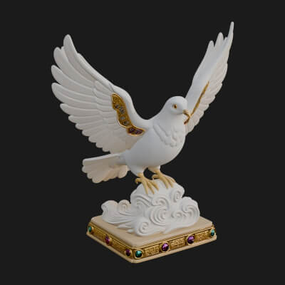 Holy Spirit Dove Statue Design 4 3D Print Model