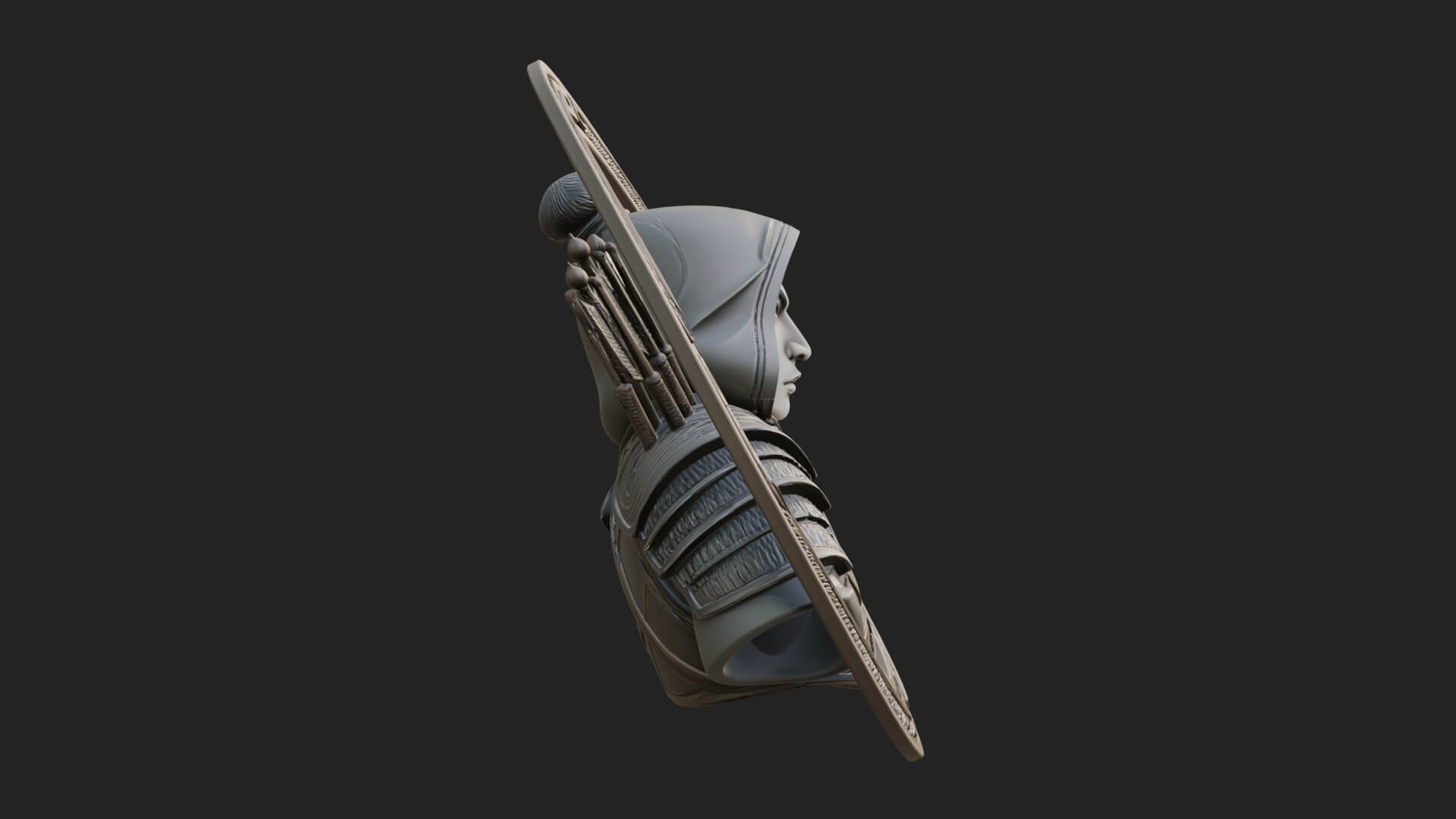 Hooded Archer Oval Relief Plaque Design 2 3D Print Model 3D Model