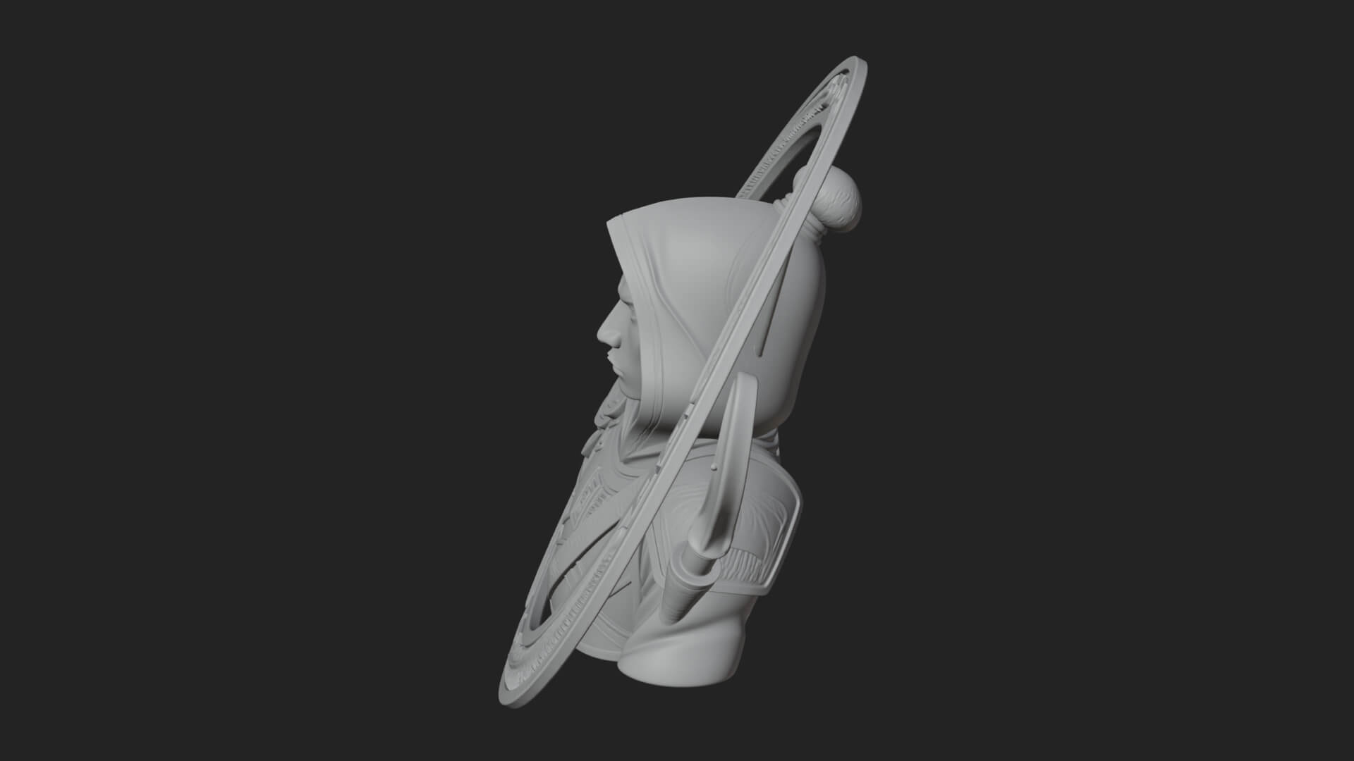 Hooded Archer Oval Relief Plaque Design 2 3D Print Model 3D Model