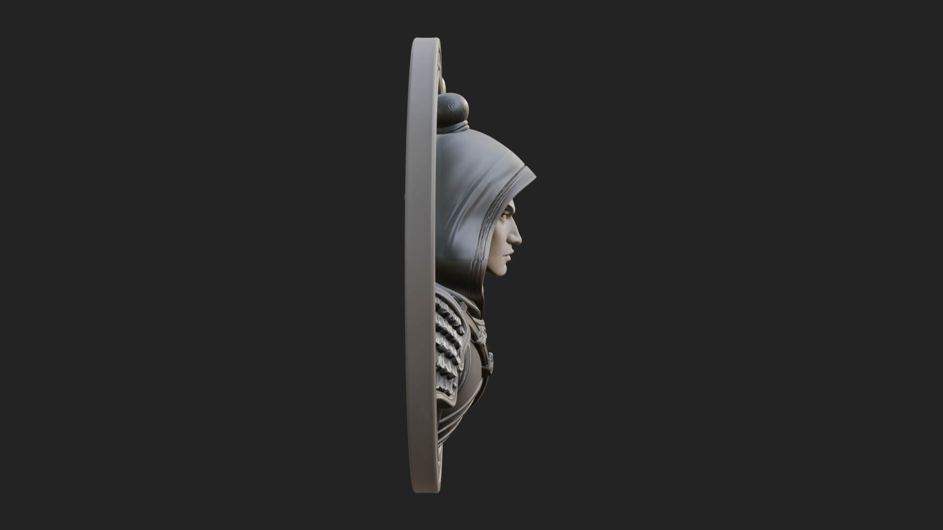 Hooded Archer Oval Relief Plaque Design 4 3D Print Model 3D Model