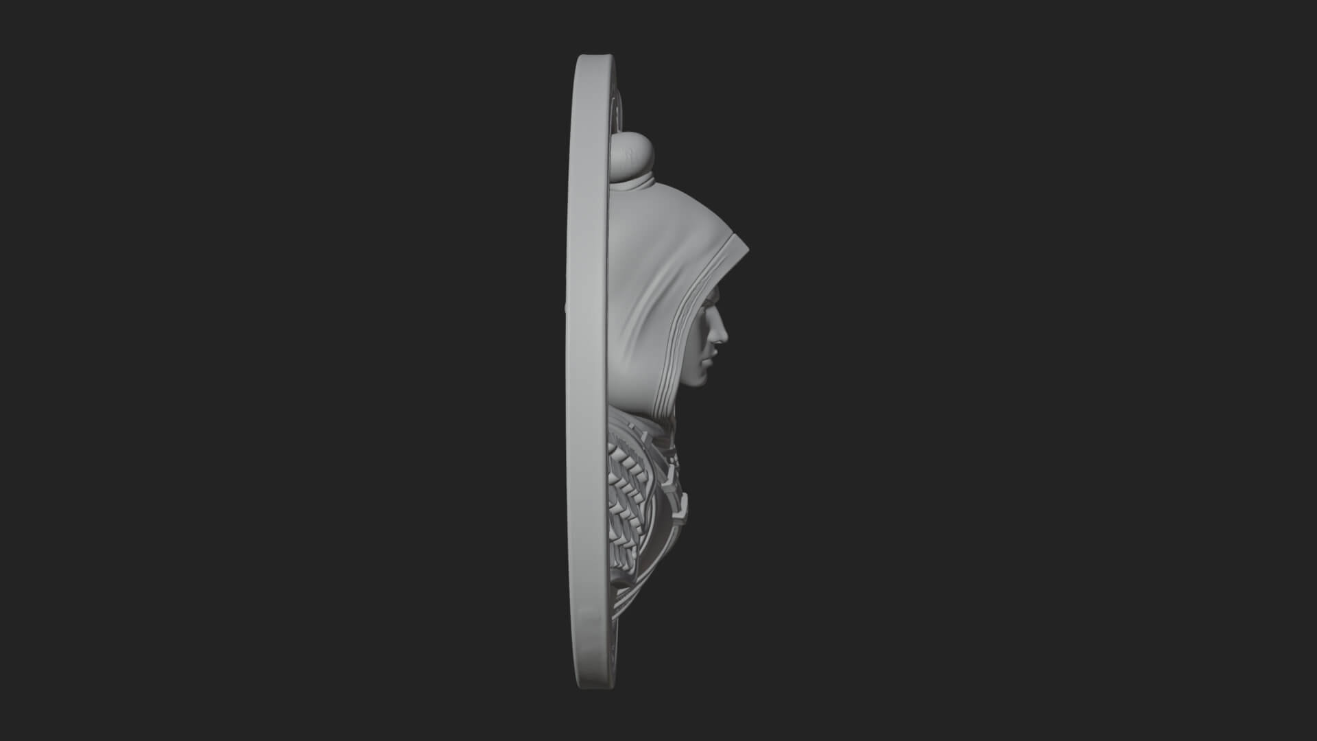 Hooded Archer Oval Relief Plaque Design 4 3D Print Model 3D Model