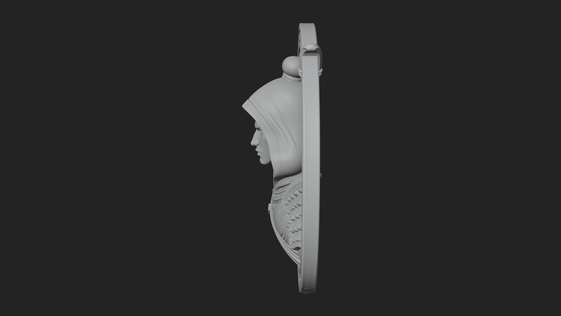 Hooded Archer Oval Relief Plaque Design 4 3D Print Model 3D Model