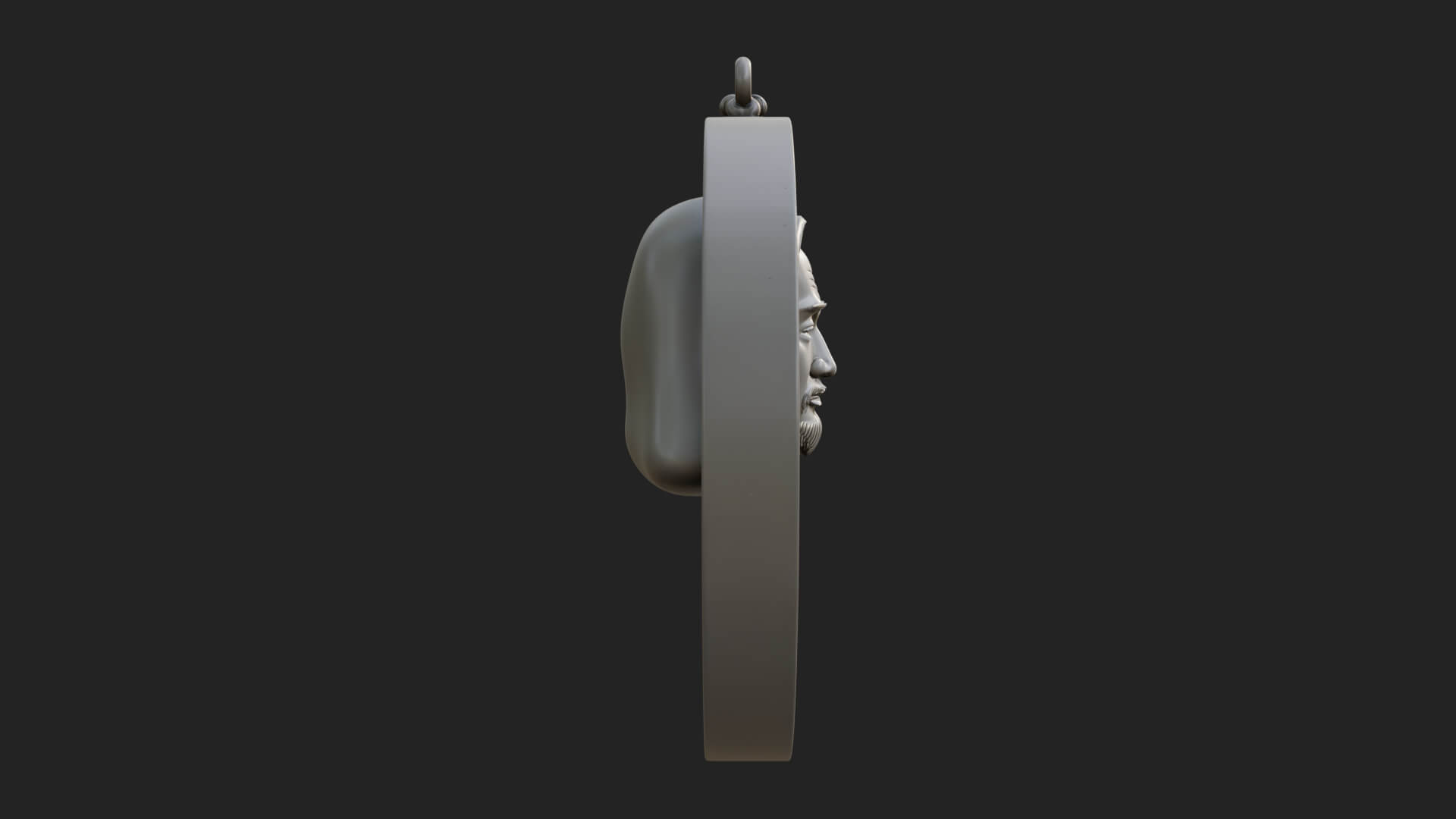 Hooded Monk Oval Relief Plaque Design 2 3D Print Model 3D Model