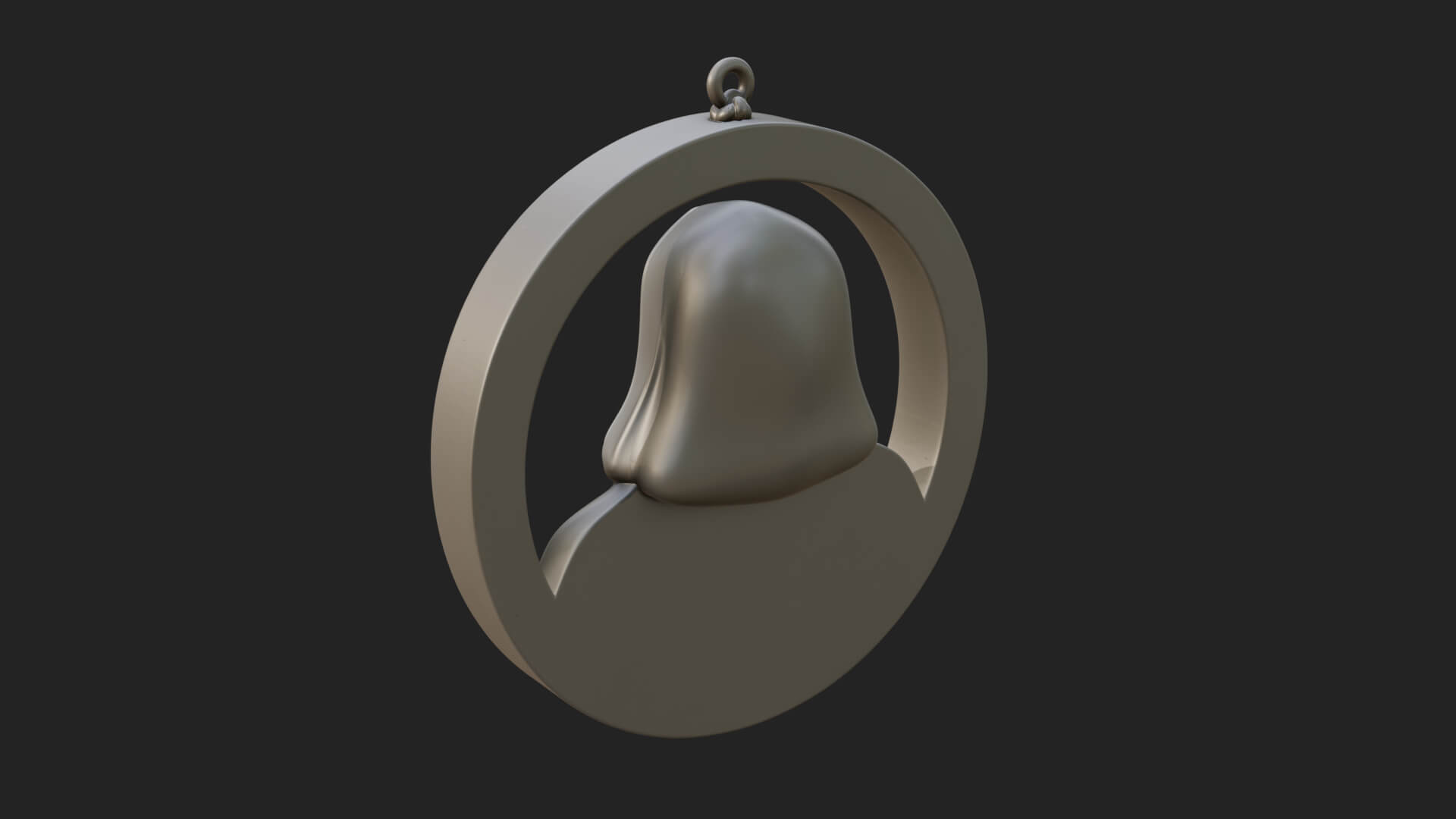 Hooded Monk Oval Relief Plaque Design 2 3D Print Model 3D Model