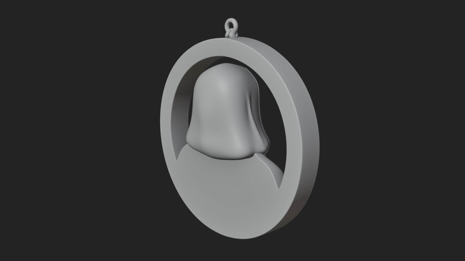Hooded Monk Oval Relief Plaque Design 2 3D Print Model 3D Model