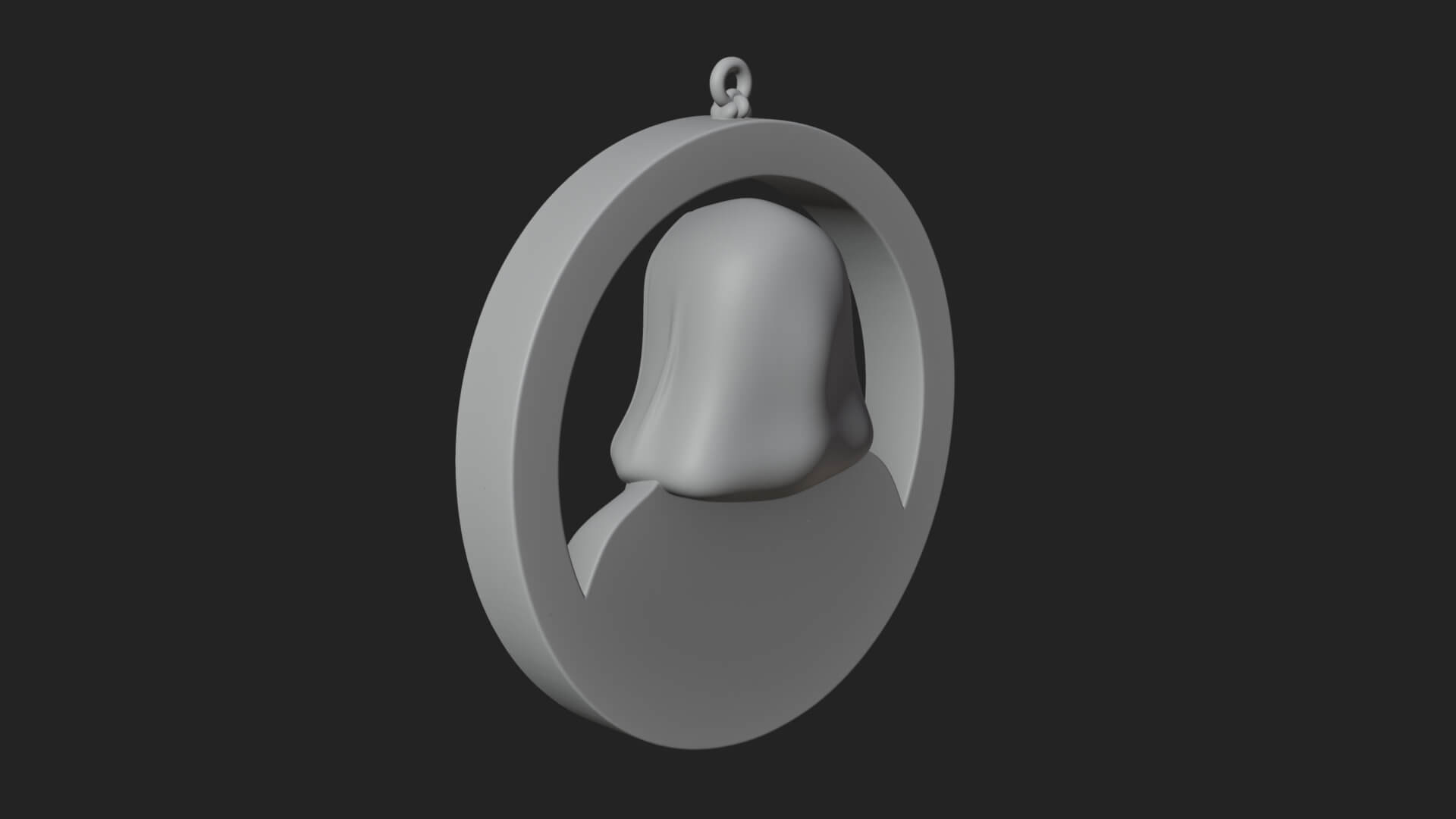 Hooded Monk Oval Relief Plaque Design 2 3D Print Model 3D Model