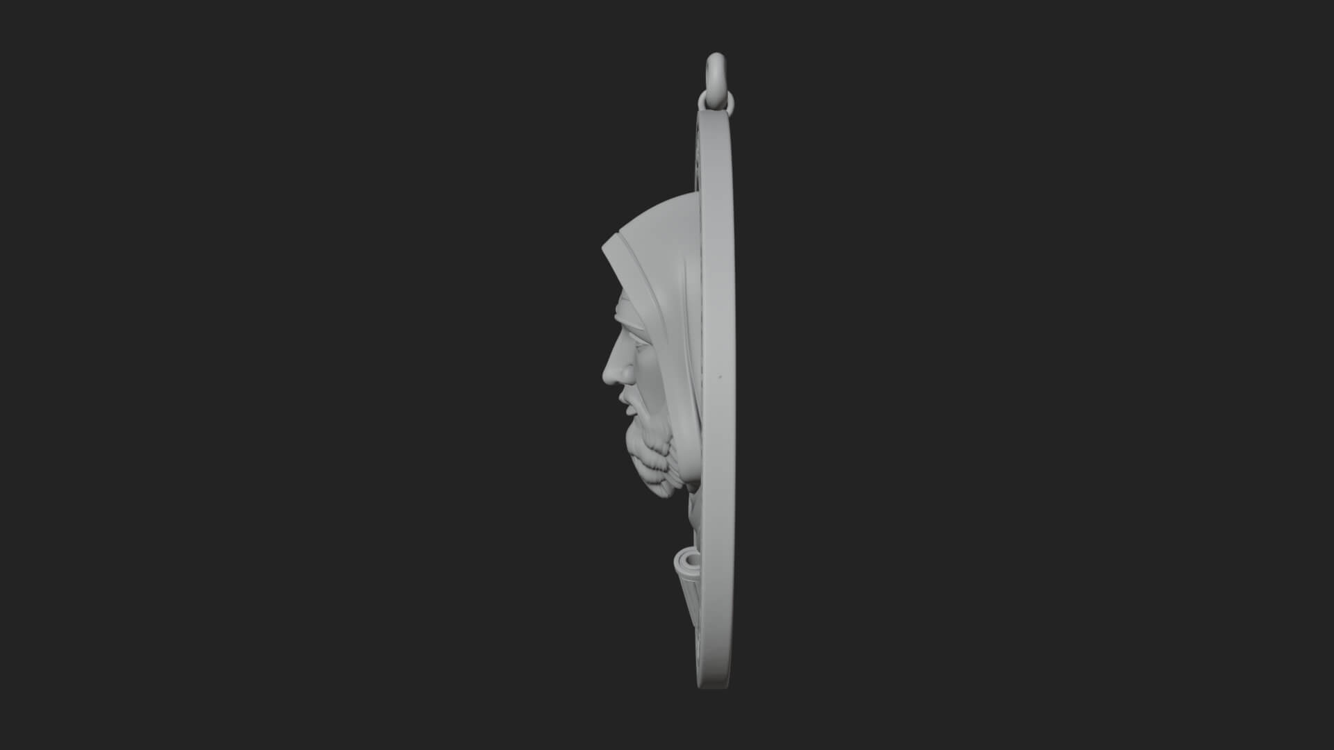 Hooded Monk Oval Relief Plaque Design 5 3D Print Model 3D Model