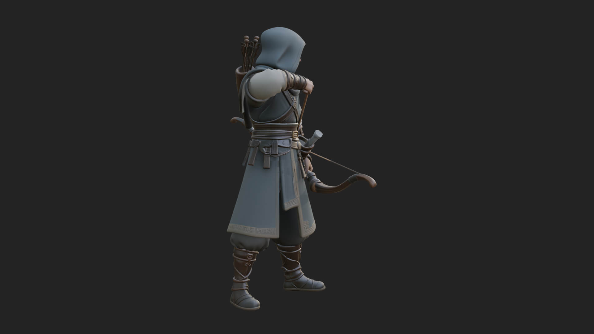 Hooded Ranger Statue Design 12 3D Print Model 3D Model