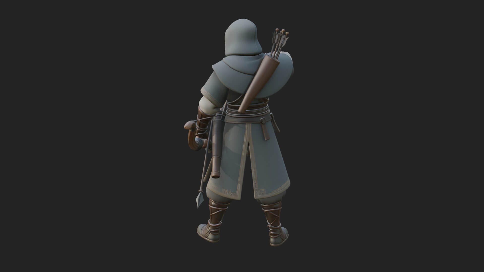 Hooded Ranger Statue Design 12 3D Print Model 3D Model