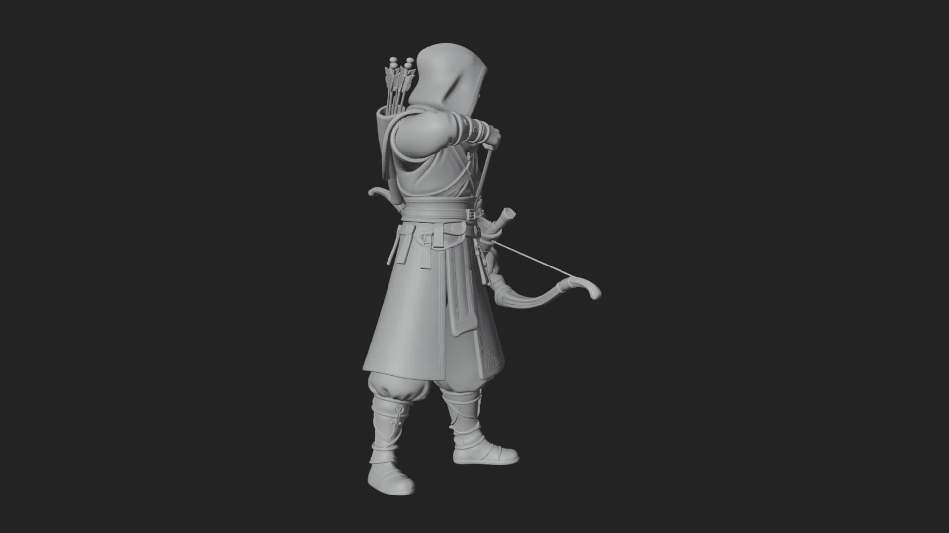 Hooded Ranger Statue Design 12 3D Print Model 3D Model