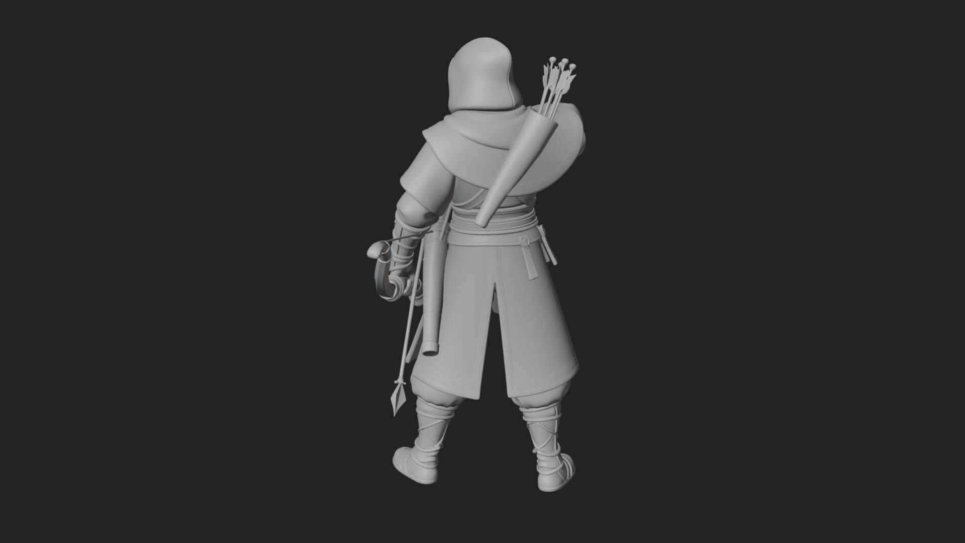 Hooded Ranger Statue Design 12 3D Print Model 3D Model