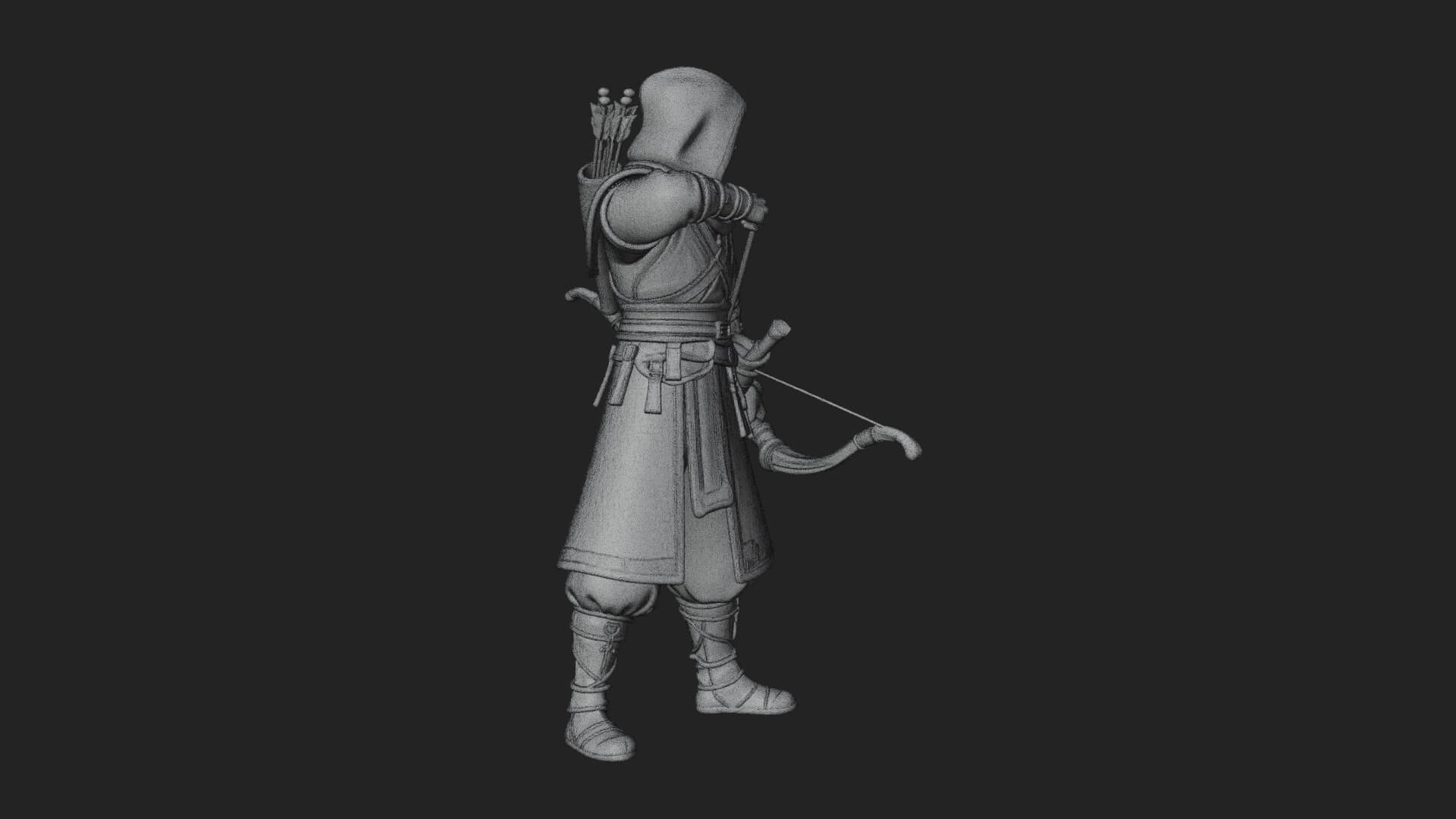 Hooded Ranger Statue Design 12 3D Print Model 3D Model