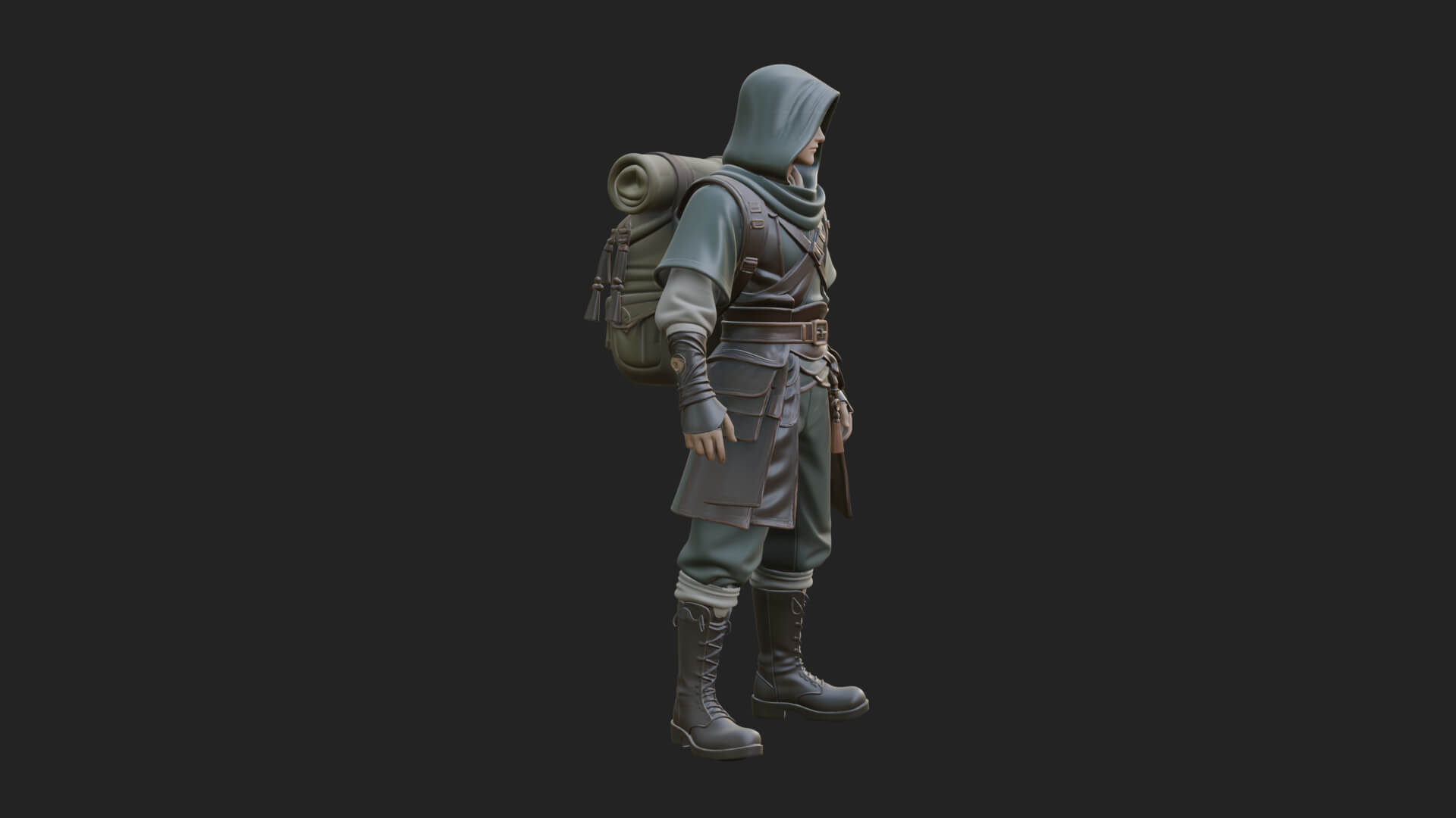 Hooded Ranger Statue Design 13 3D Print Model 3D Model