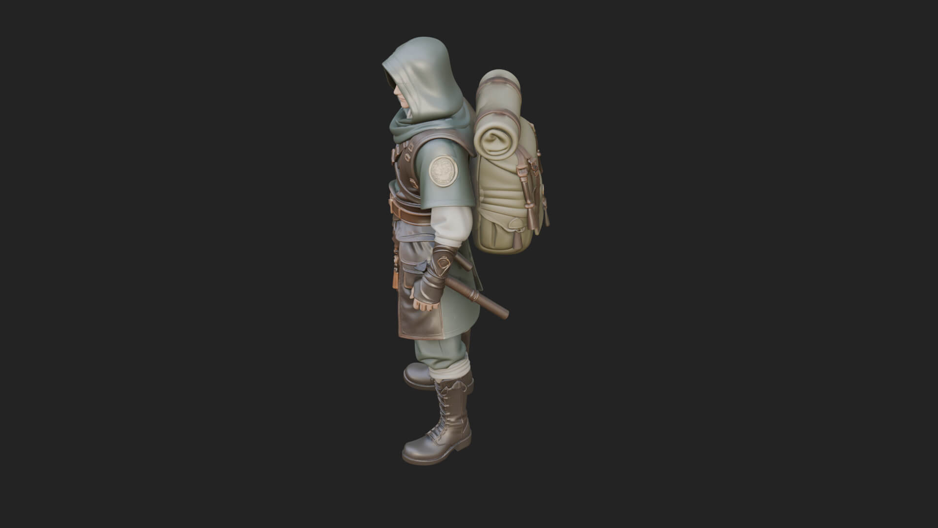 Hooded Ranger Statue Design 13 3D Print Model 3D Model