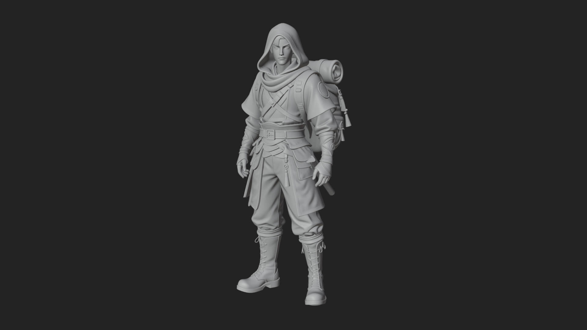 Hooded Ranger Statue Design 13 3D Print Model 3D Model