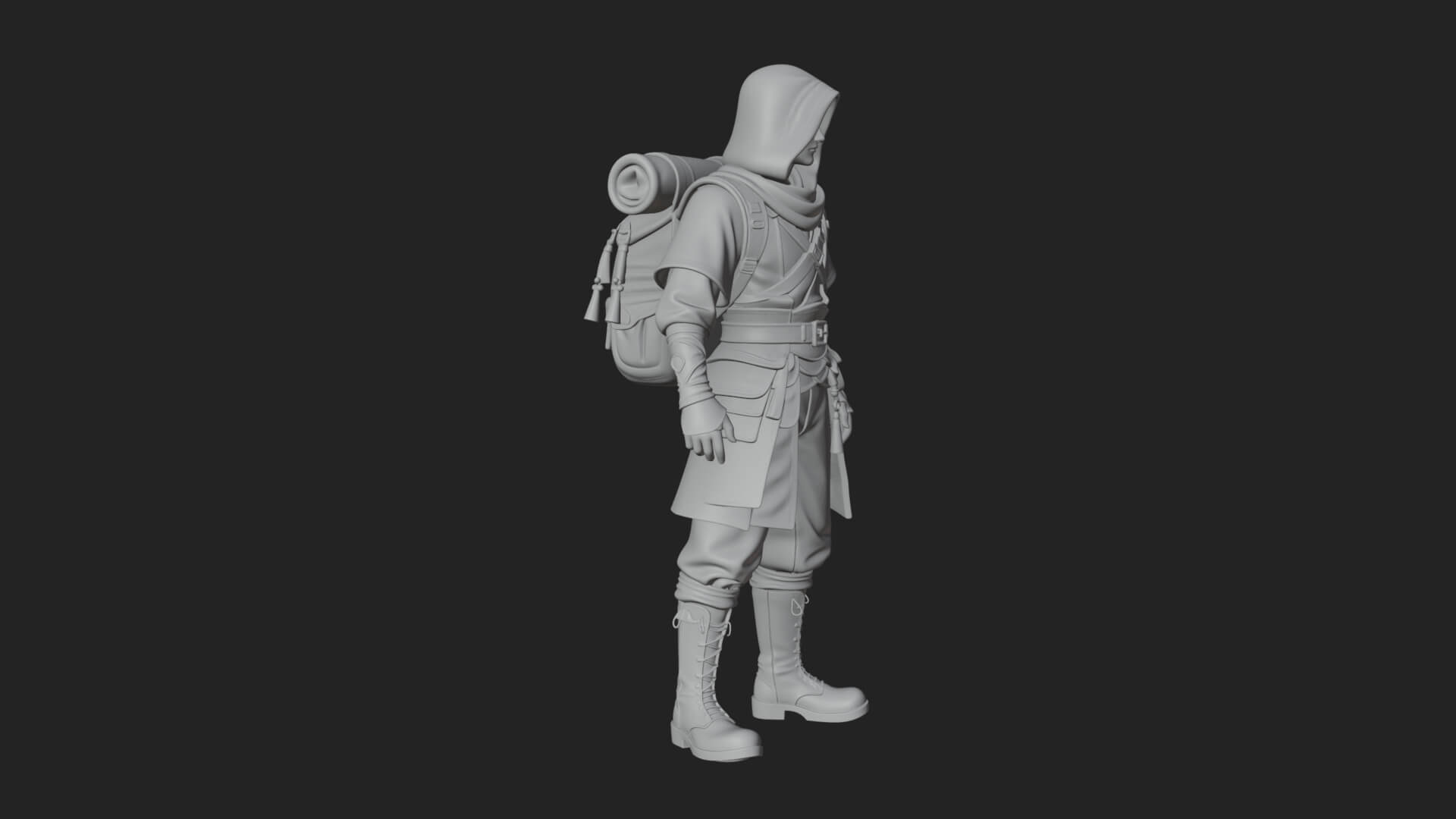 Hooded Ranger Statue Design 13 3D Print Model 3D Model