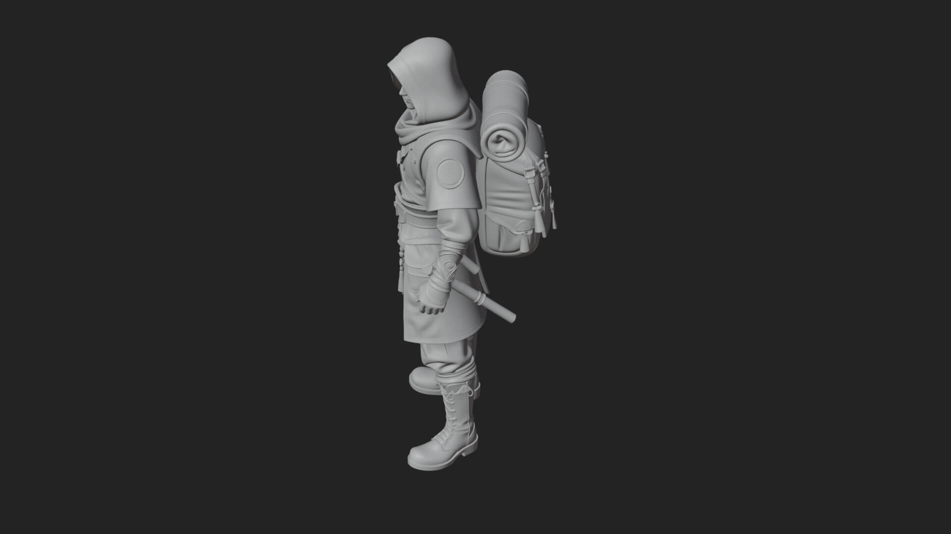 Hooded Ranger Statue Design 13 3D Print Model 3D Model