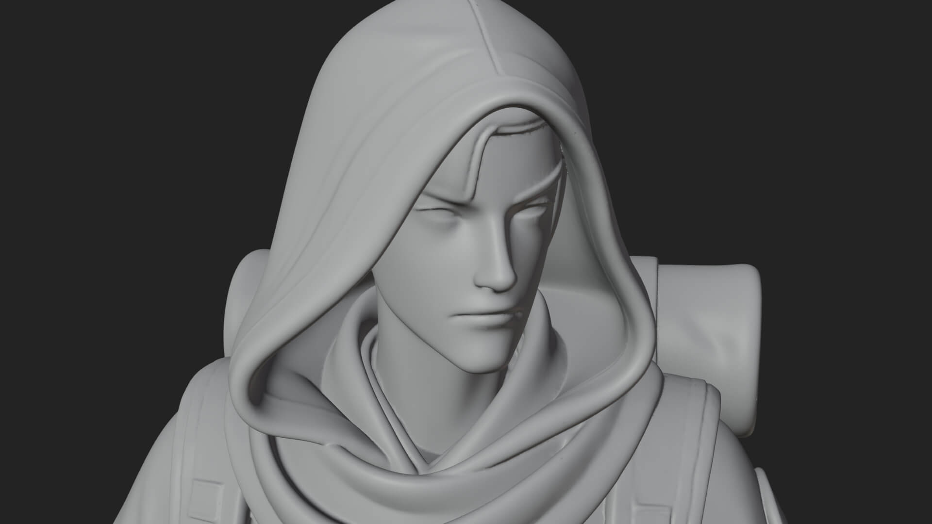 Hooded Ranger Statue Design 13 3D Print Model 3D Model