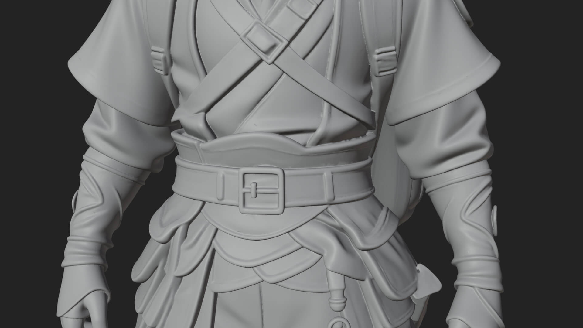 Hooded Ranger Statue Design 13 3D Print Model 3D Model