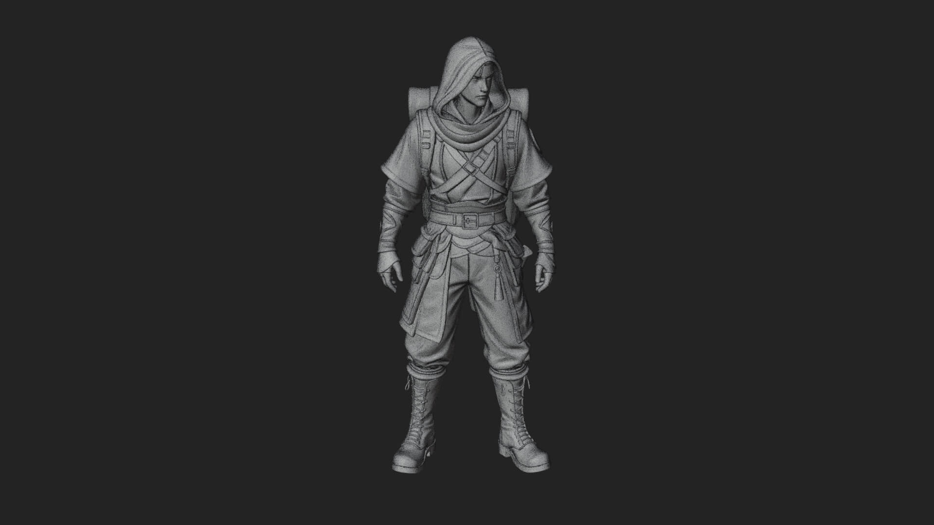Hooded Ranger Statue Design 13 3D Print Model 3D Model
