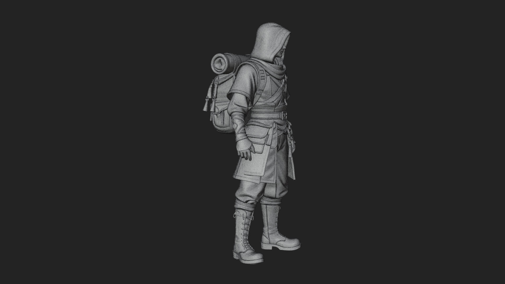 Hooded Ranger Statue Design 13 3D Print Model 3D Model
