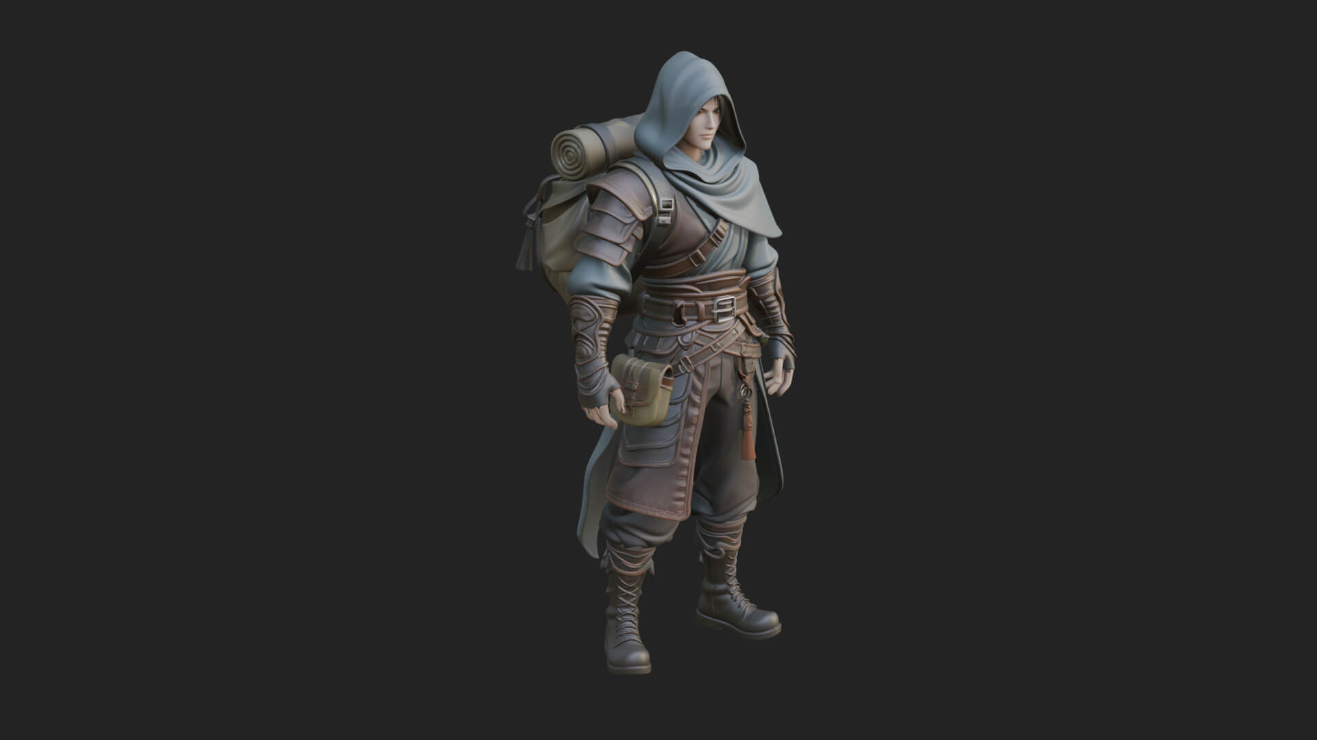 Hooded Ranger Statue Design 14 3D Print Model 3D Model