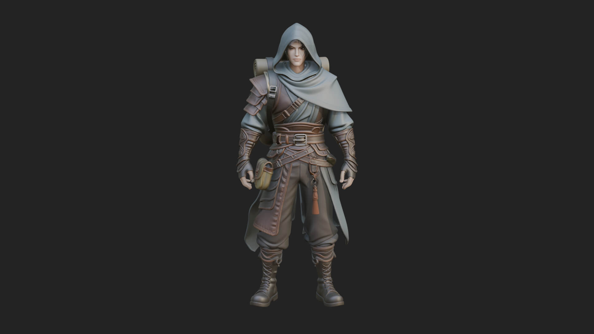 Hooded Ranger Statue Design 14 3D Print Model 3D Model