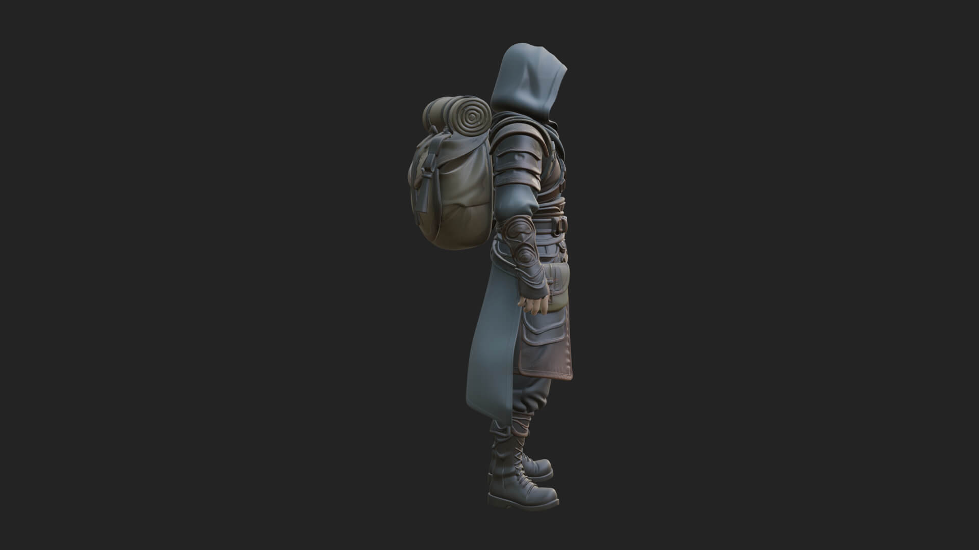 Hooded Ranger Statue Design 14 3D Print Model 3D Model