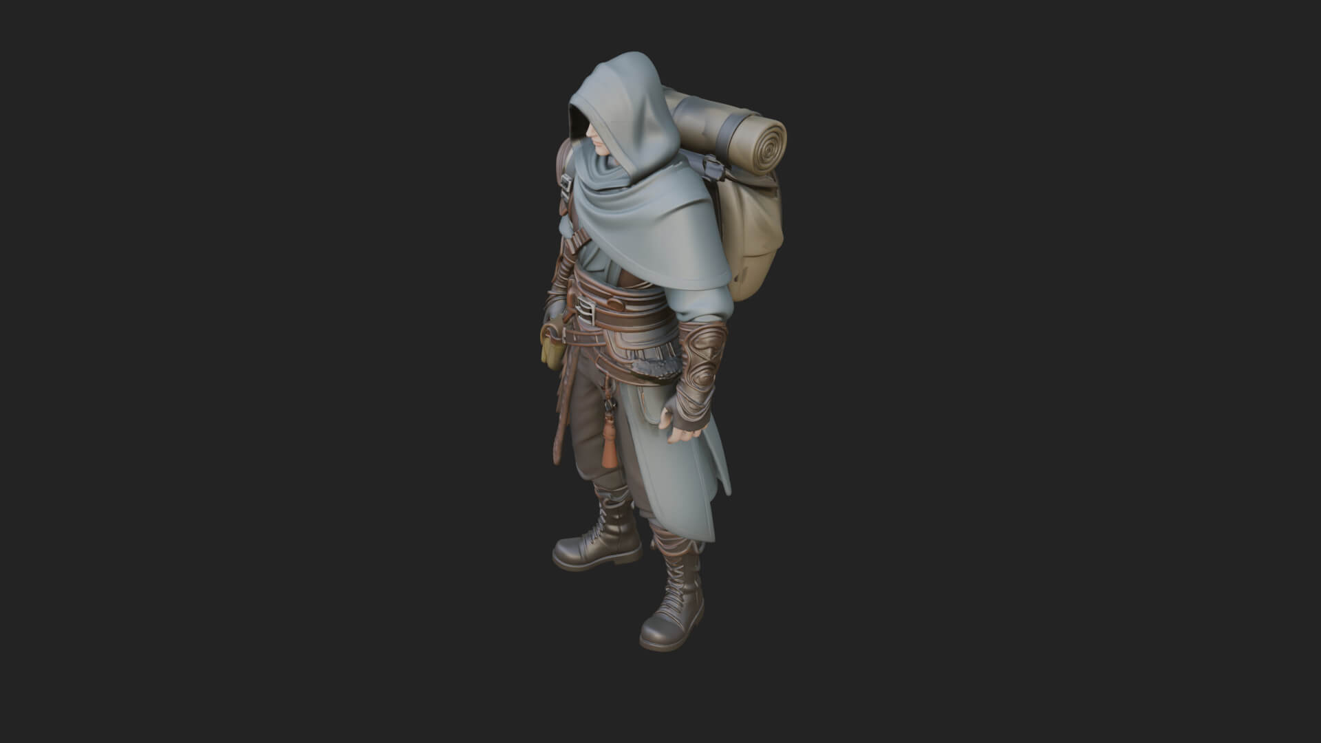 Hooded Ranger Statue Design 14 3D Print Model 3D Model