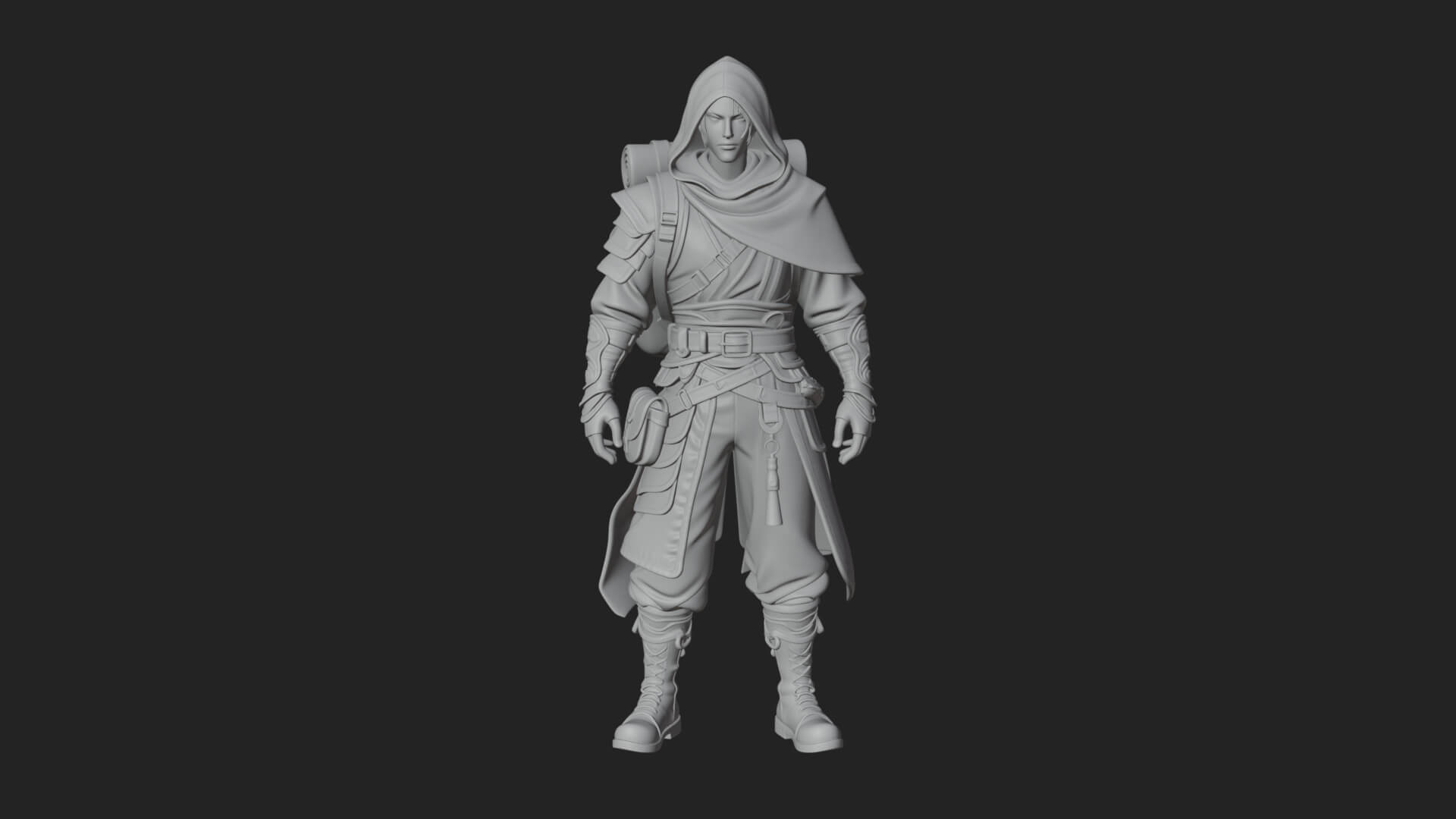 Hooded Ranger Statue Design 14 3D Print Model 3D Model