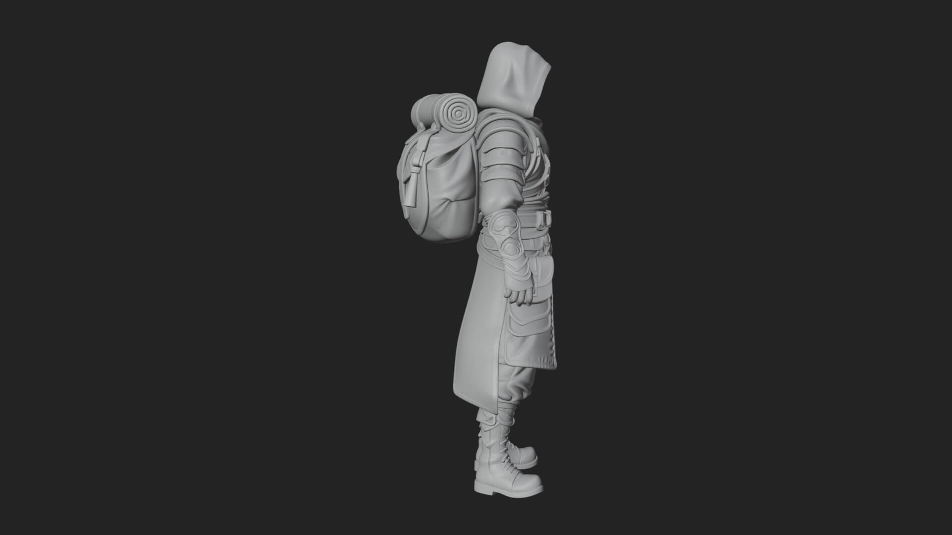 Hooded Ranger Statue Design 14 3D Print Model 3D Model