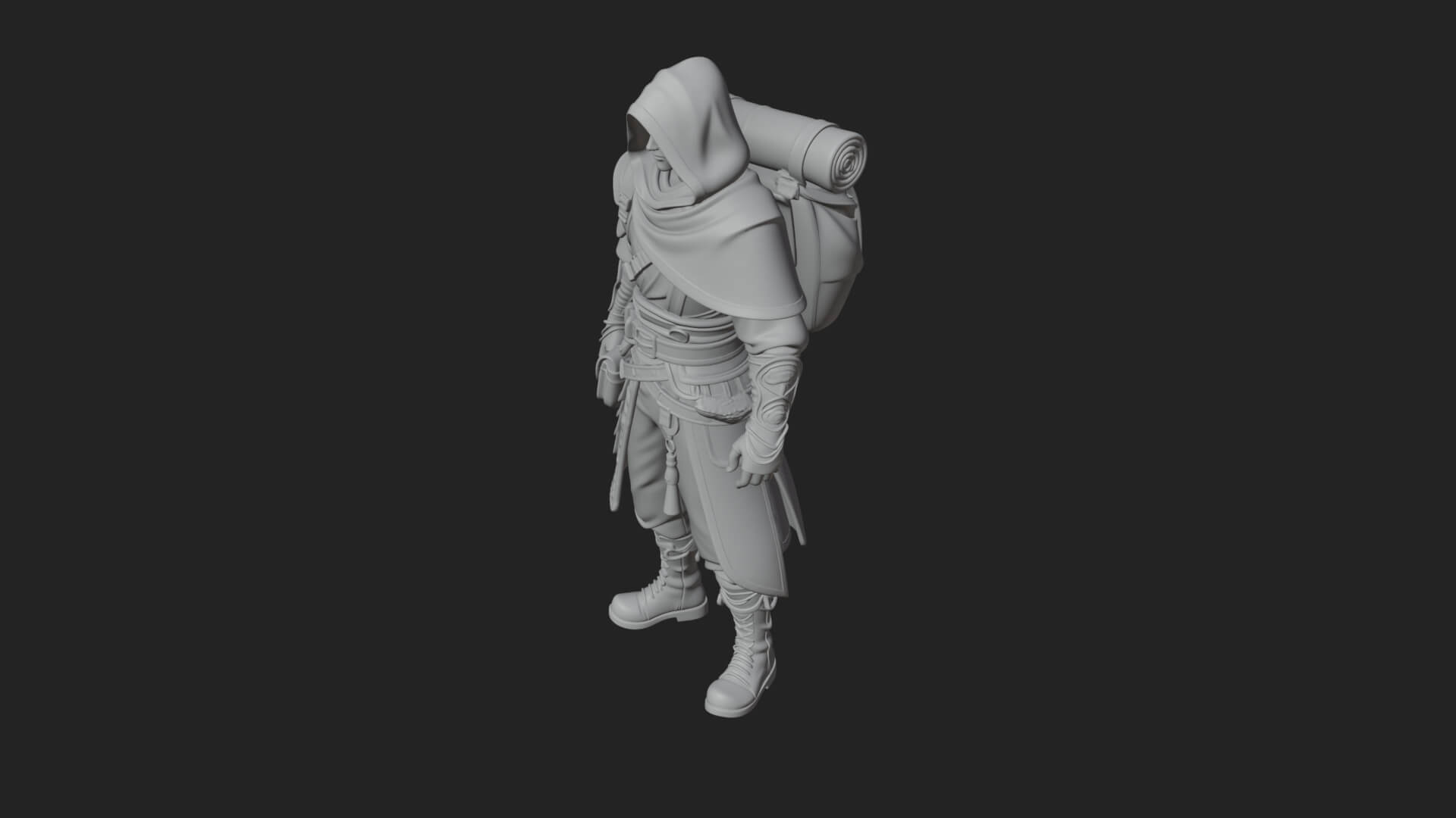 Hooded Ranger Statue Design 14 3D Print Model 3D Model